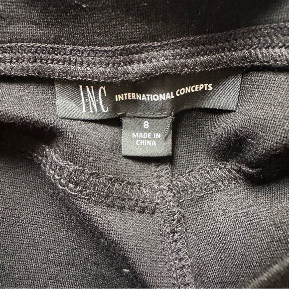 INC Black Houndstooth Front Ponte Knit Leggings - Picture 8 of 9